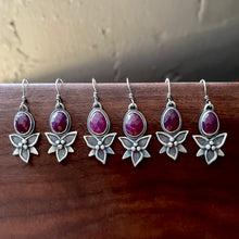 Load image into Gallery viewer, Trillium and Ruby Earrings (RIGHT)