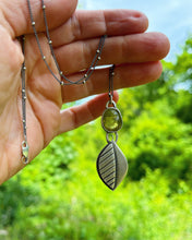 Load image into Gallery viewer, Beech Leaf and Vesuvianite Pendant